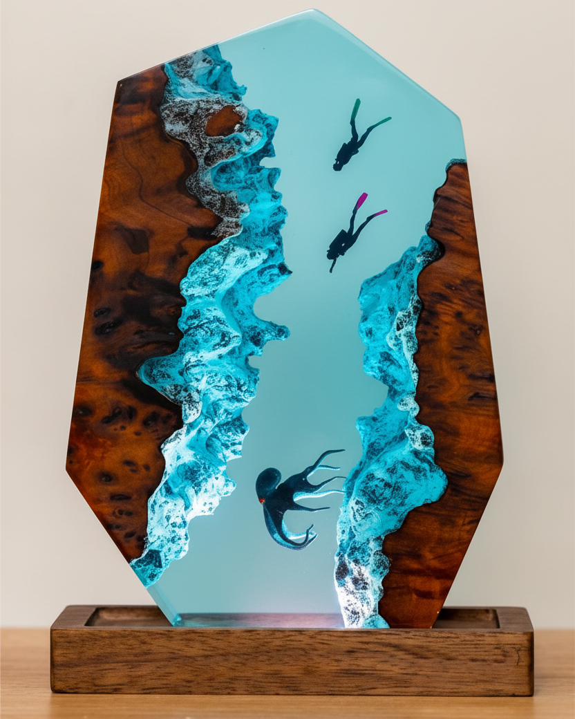 Deep Sea Resin Lamp